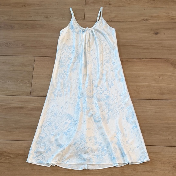 Oscar de la Renta Other - Oscar de la Renta Neiman Marcus Blue Floral Satin Chemise Nightgown Small S